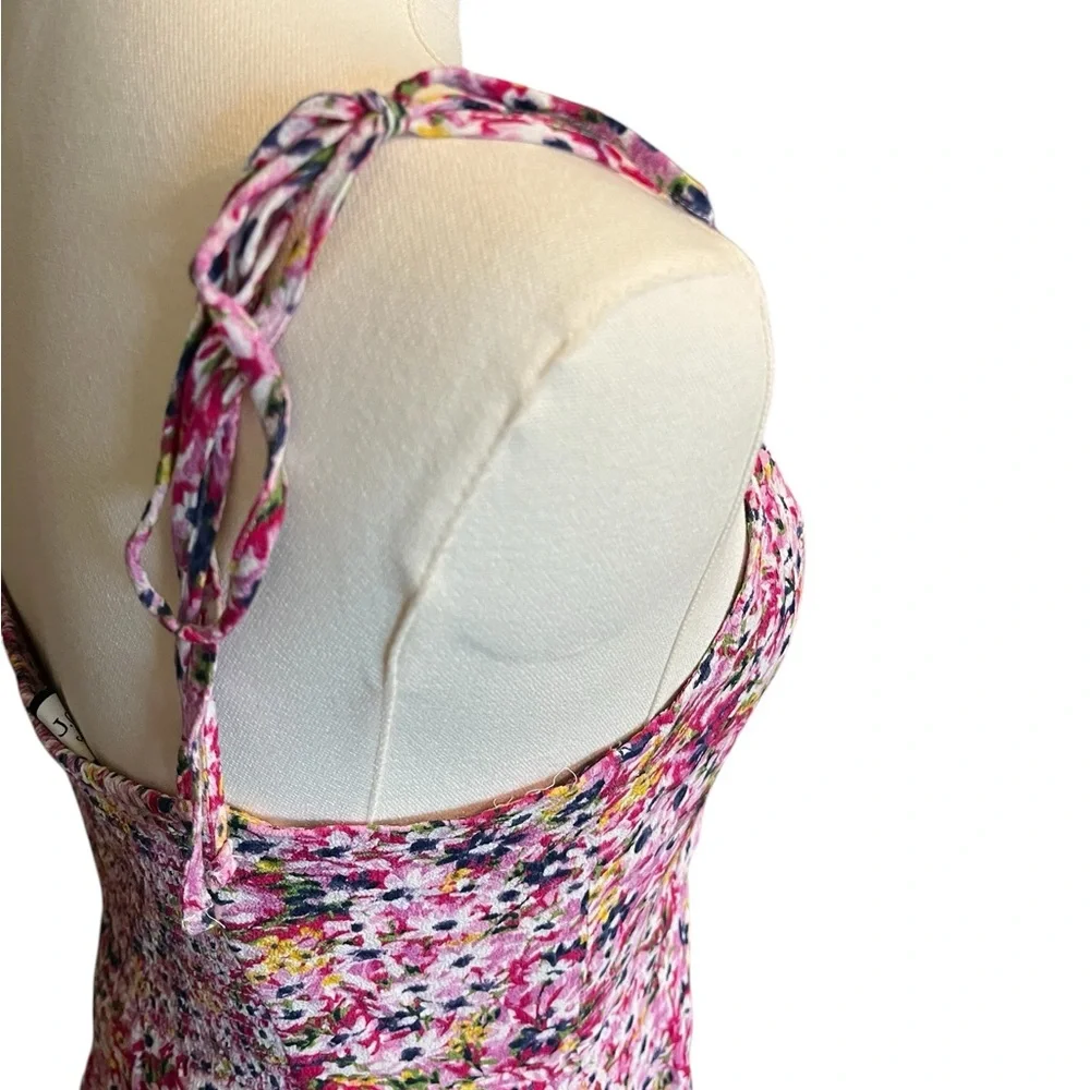 J.Crew Kauai Tie-Shoulder Midi Dress – Size 8 Pink Floral Print‎